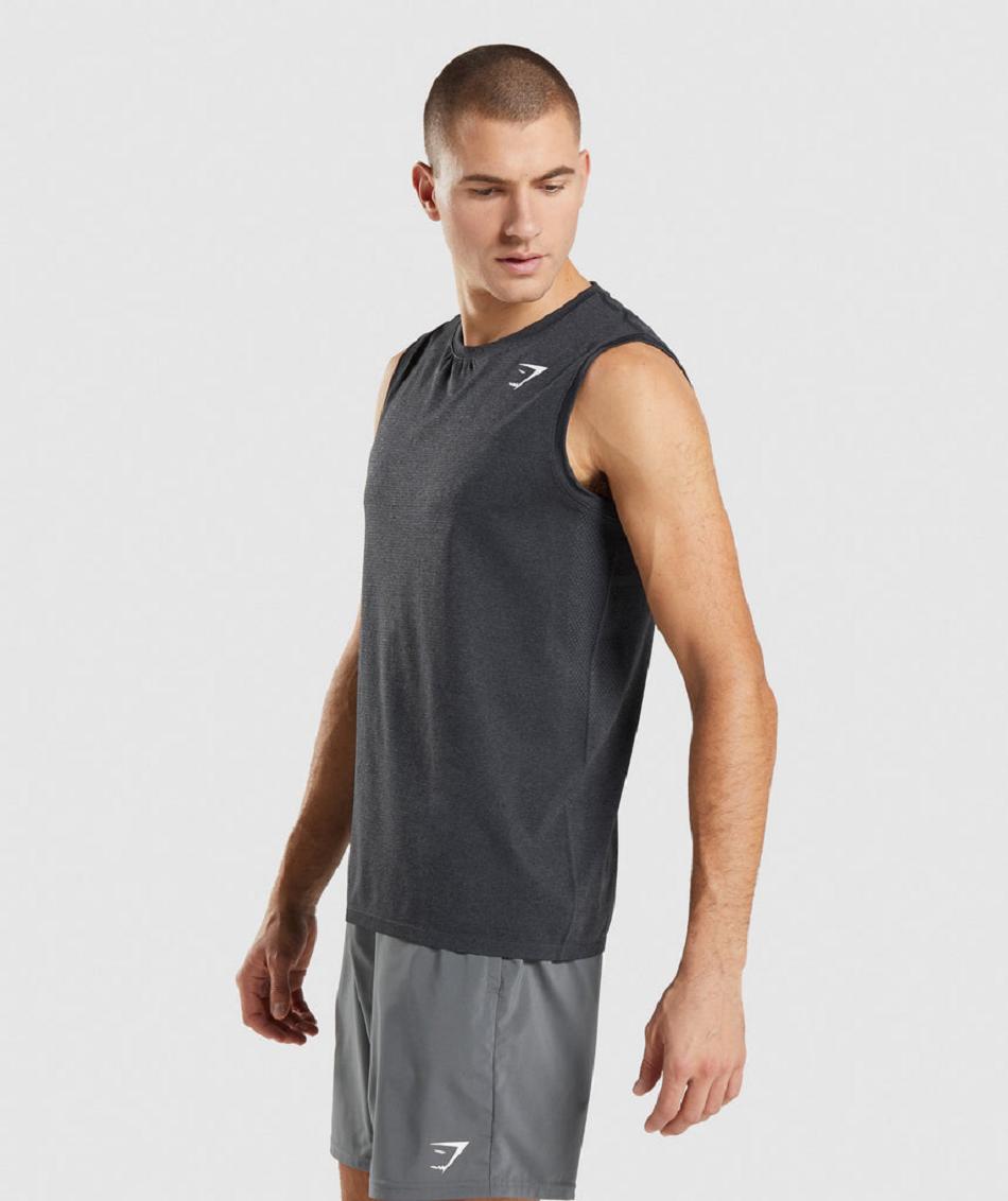 Camiseta Tirantes Gymshark Arrival Seamless Hombre Negras | CO 3198KOR